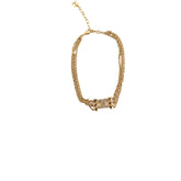 Chanel Crystal Heart CC Choker Gold Tone